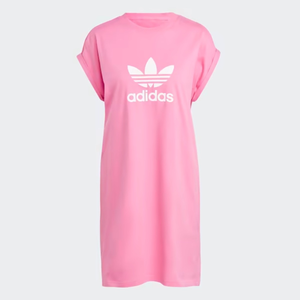 Adidas Pink T-shirt Dress Woman Size Small